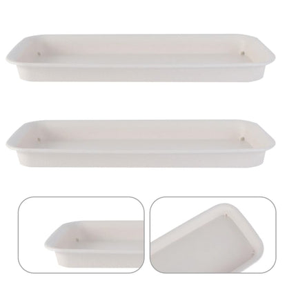 Healeved 3pcs Plastic Flowerpot Trays Rectangular Plant Saucer Elegant Square Plant Water Plate Bonsai Water Trays - size: 40.00X14.30X3.20CM