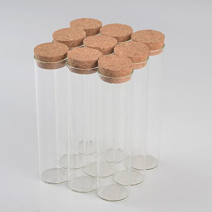 30x100mm 50ml Glass Bottles Vials Jars Test Tube With Cork Stopper Empty Glass Transparent Clear Bottles 12pcs (12, 50ml-30x100mm) - size: 50ml-30x100mm