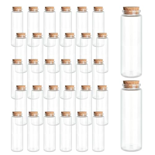 JIUYUE 32-Pack 3.04 oz (90ml) Small Glass Bottles with Cork Stoppers - color: 32pcs