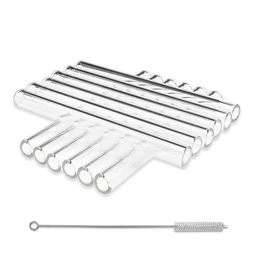 12 Pcs 5 Inches Borosilicate Glass Tubes, Gtysmox 12mm Diameter 2mm Thickness Clear Glass Tubing with 1 Cleaning Brush for DIY Making Glass Crafts - size: 5 inches