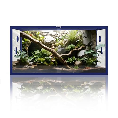 Phailozoo 120 Gallon Reptile Tank, Stackable 4x2x2 Reptile Enclosure - color: Dart Blue, size: 120 Gallon