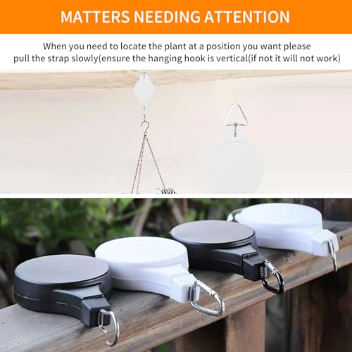 3Pcs Retractable Plant Hanger - Upgrade Plant Pulleys for Hanging Plants, Easy to Raise and Lower, Suitable for Garden Flower Pots, Hanging Planter, Bird Feeder (3Pcs-White) - color: 3pcs-white