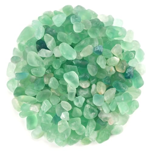 WAYBER Natural Crushed Green Fluorite Gemstone, Decorative Pebbles, 1 Lb - color: Green Fluorite, size: 1 Pound