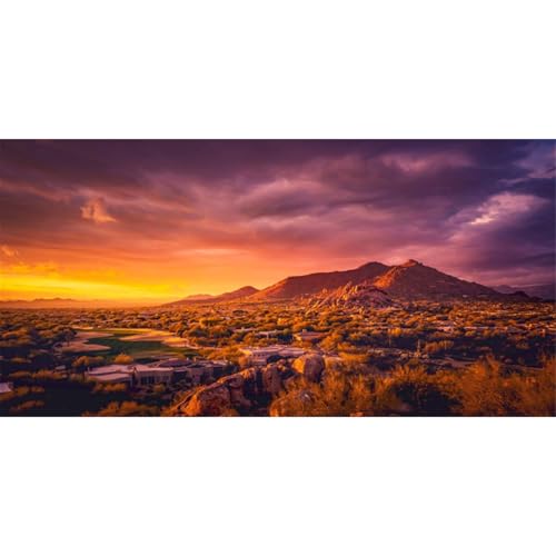 24x16 in Sun Desert Terrarium Backdrop Mountain Reptile Habitat Background | AWERT Oasis Gobi Mountain Desert Background, Vinyl - size: 24x16in/60x40cm