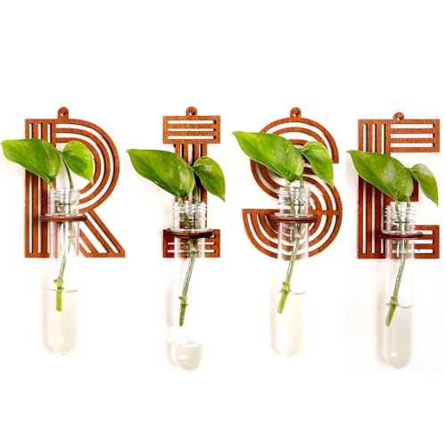 Rise Letter Wall Propagation Planters, Set of 4 Test Tube Plant Holders - size: 4PACK-RISE