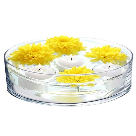 CYS Excel Large Glass Cylinder Vase (H:4" D:16") Flower Vase Centerpieces Hurricane Floating Pillar Candle Holder Terrarium Planter - size: H-4" D-16"