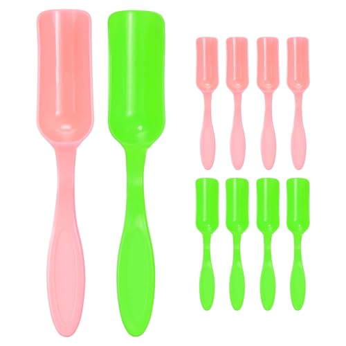 M METERXITY 10-Pack Mini Gardening Shovel Spoons, Plastic Garden Soil Scoops for Cultivation Digging Transplanting/Flower Planting/Plant Succulent, Colorful Small Gardening Tools [Pink, Green] - color: Pink, Green