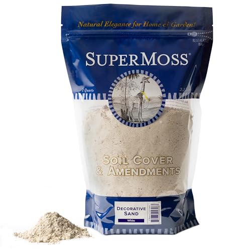 SuperMoss (24308 Decorative Sand – Fine White Sand for Vase Filler, Terrariums, Zen Gardens, Aquarium Sand, Crafts & Top Dressing for Plants, 2qt - size: 2qt