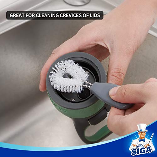 MR.SIGA Water Bottle Brush Cleaning Set with Storage Holder | Bottle brush with stand, cleaning brushes for tumblers, baby bottles, drinking glass, straw cleaner brush
