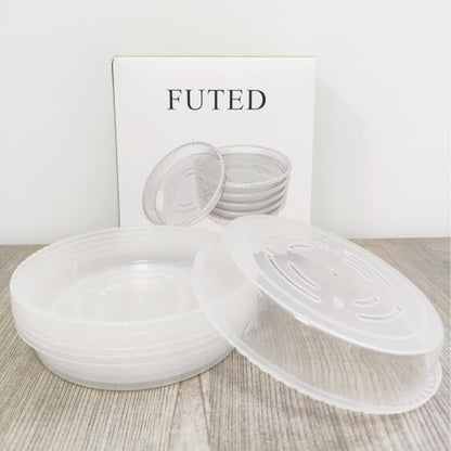 6 Pack Clear Plant Saucer 5 6 8 10 12 14 inch, Plastic Plant Trays for Indoor, Round Flower Plant Pot Saucer, Sturdy Plant Water Catcher Tray - size: 5 inch
