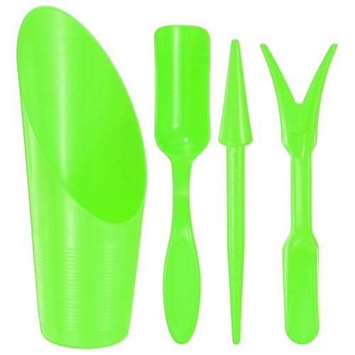 M METERXITY 2-Set Garden Shovel Hand Tools Transplanting Succulent Cultivation Digging Scoops Kits, Plastic Mini Garden Tool Set for Flower Planting/Bonsai Potting [Green] - color: Green