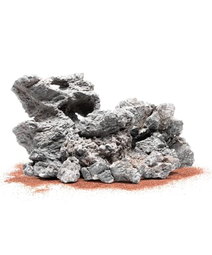 SubstrateSource Natural Aquarium Stones - Medium Gray Jagged Layered Aquascaping Rocks for Dramatic Layouts, Stacking, Terrariums, Freshwater Fish Tank Decorations & Epiphytic Plants - Wolf, 30 LB - color: Wolf, size: 30 Pounds