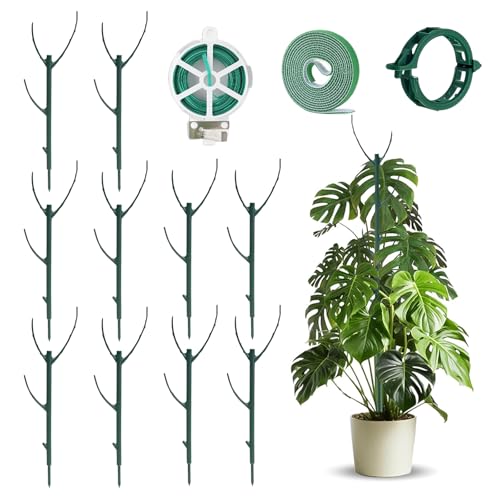 10 Pack Stackable Plant Support Stakes Indoor/Outdoor Support Pole - size: 10 pack