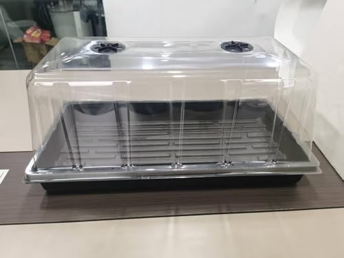 1020 Seed Starting Trays with Tall 7.3" Humidity Dome, No Hole, 5-Pack | Heavy Duty Plant Tray with High Lid for Taller Seedlings, Large Seed Growing Kit, Mini Greenhouse for Indoor Seed Germination - size: 5p 1020Trays+7.3''Domes