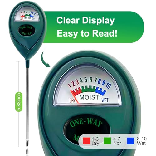 Green Soil Moisture Meter, Plant Water Meter, Soil Water Tester for Houseplants, Hygrometer Sensor Water Monitor for Indoor Outdoor Garden, Potted Plants, Farm, Lawn, No Battery Needed (2)