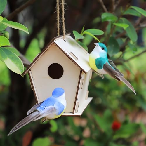 12pcs Artificial Birds Clip on Birds for Crafts Decorative Christmas Tree Ornaments Yard Patio Wreath Designs Flower Floral Arrangements Garden Home Decor (Clip Birds)
