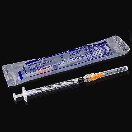 1ml 25G 1inch Syringe with Needle, Sterile Disposable Packaging. (100) - style: 1ML-25G-1IN