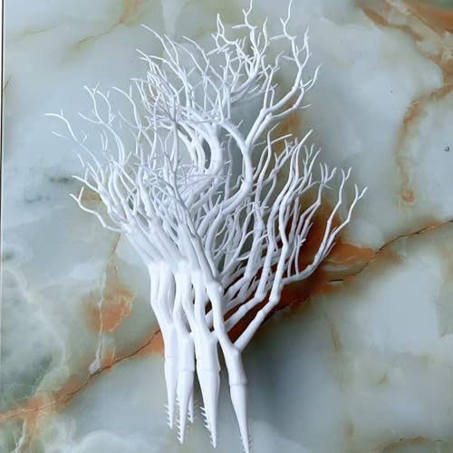 13.8 inches Artificial Coral Branches Fake Antler Branches Small Branches for Home Decoration Flower Arrangement Wedding Christmas Halloween Festival (White 20PCS) - color: White 20pcs