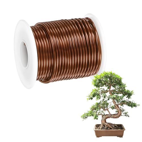 M METERXITY 1-Pack Bonsai Training Wire, 2mm x 49ft/15m Anodized Aluminum Bonsai Tree Wire for Fine Trunk/Gardening Branch/DIY Crafting [Copper] - color: Copper, size: 2mm x 49ft/15m