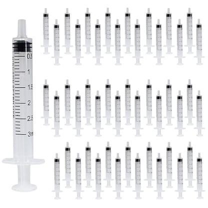 Waziaqoc 50Pcs 3ml/cc Plastic Syringe, No Needle - style: 3ml