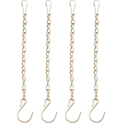Outus 4 Pack Hanging Chain for Bird Feeders, Planters, Lanterns, Wind Chimes, Decorative Ornaments and Birdbaths Basket Extender Chain Outdoor Indoor(9.5 Inch,Gold) - color: Gold, size: 9.5 Inch