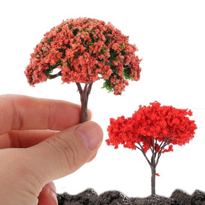NUOBESTY 6 Pack Mini Artificial Trees Simulation Tree Ornament for Fairy Garden Micro Landscape Container Mini Garden Terrarium DIY Landscape Decor 3.14 X 1.96 X 1.96 in