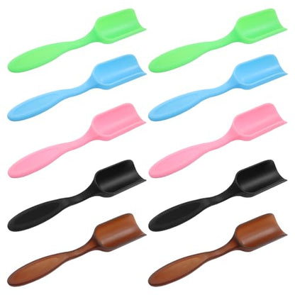 10Pcs Plastic Mini Gardening Shovel Spoons, Colorful | Soil Scoops, For Planting, Digging, Transplanting Succulents, Potted Flowers or Milk Powder, Lightweight, Easy to Clean - color: brown, blue, pink, black, and green(10pcs)
