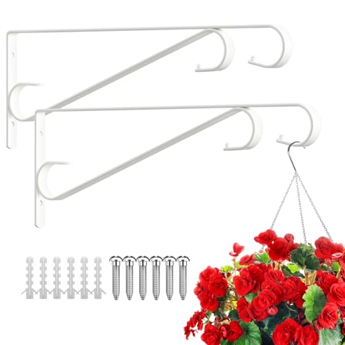Plant Hangers Outdoor, White, 2 Pack, 15.4 Inch - color: Wihte - 2 Pack