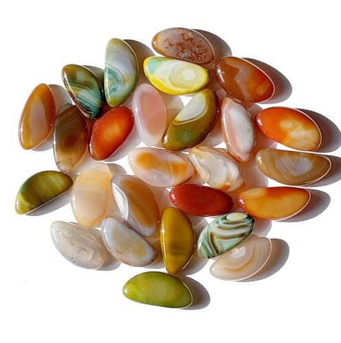 Elliptical Crystal Pebbles for Plants Succulent, Vases, Home Decoration DIY Handmade Fish Tanks Vase Filler, 1.18-1.57 Inch Natural River Polished Stone Rocks for Landscaping, 1.1LB - color: Brown Collection