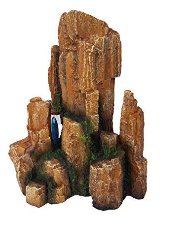 Artificial Rock Outcrop Aquarium Ornament, Tan, 10 Inches Tall