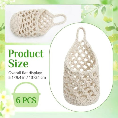 6 Pack Macrame Plant Hangers, Small Hanging Planters for up to 5 Inch Pot - color: Beige
