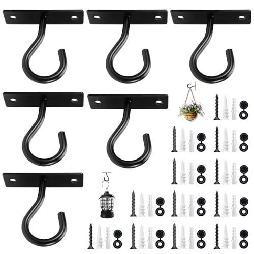 6Pack 2.5In Ceiling Hooks for Hanging Plant, Wall Hanger Plant Holder Black - size: 2.5Inch 6Pack-Black