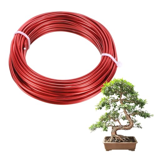 M METERXITY 1-Pack Bonsai Training Wire, 2mm x 33ft/10m Anodized Aluminum Bonsai Tree Wire for Gardening Branch/Fine Trunk/DIY Crafting [Red] - color: Red, size: 2mm