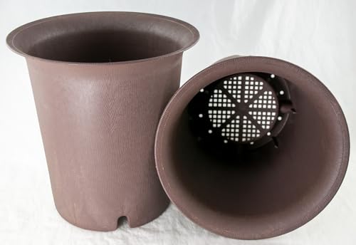 Yubonzai 3 Mix Round Cascade Plastic Bonsai Training Pot, Cactus & Succulent, Orchid Planter 6.5" + 7.75" - Tan Color
