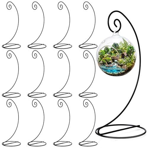 LEIFIDE 12 Pcs Black Ornament Display Stand Holder, Round - style: Round