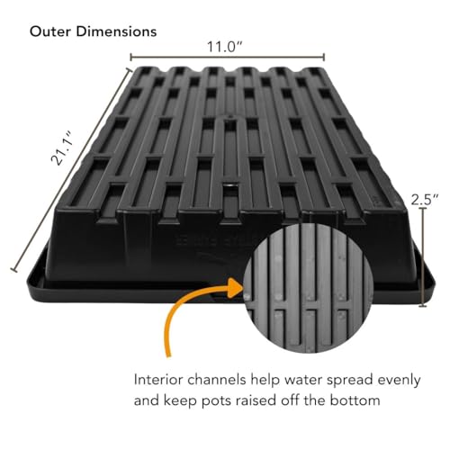Bootstrap Farmer 5 Pack Seed Starter Trays, 1020 Flat No Holes, Extra Strength 2.0mm Thick Polypropylene for Microgreens & Propagation - color: Black