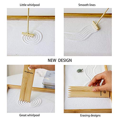 BangBangDa Zen Garden Stamps Rake Gifts - Patterns Sand Play Therapy Kit Meditation Tool Accessories Supplier Mini Office Tabletop Miniature Sandbox Father Mother Mon Dad Man Women Zen Gifts