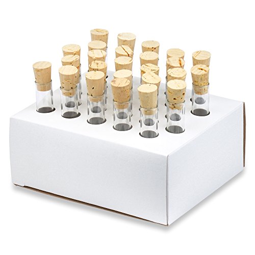 10x75mm Test Tubes with Cork Stoppers and Cardboard Rack, Borosilicate Glass, 3ml, Karter Scientific 220B6 (Pack of 25) - size: 10X75MM, style: PACK OF 25