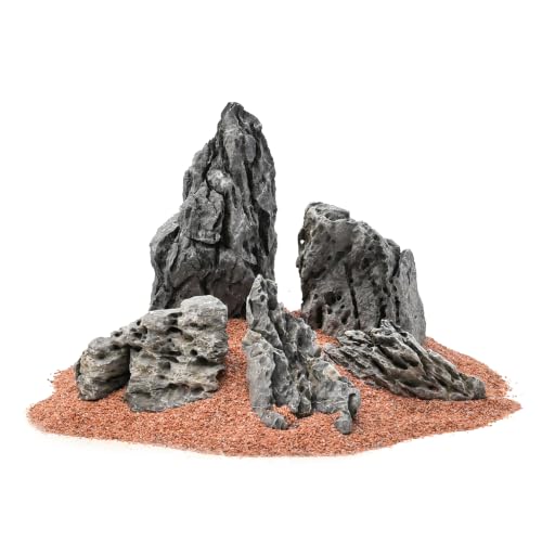 Seiryu Stone Aquarium Rocks for Fish Tank,3LB 3-5inches | Natural Stones for aquarium hardscape, aquascaping, terrariums, bonsai, and potted plants. - size: 3lb,3-5inches