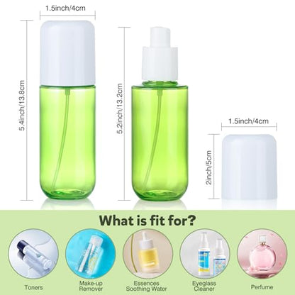 Bynccea Travel Spray Bottle 3.4oz/100ml Plastic Mini Bottle Set - Fine Mist Mini Empty Spray Bottles - Refillable Small Spray Bottles for Cleaning Solutions, Liquid Cosmetics - color: Clear*2