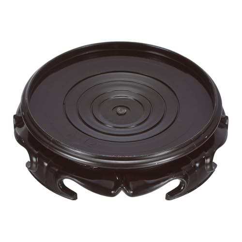 PATIKIL Planter Display Stand, 4.5 Inch Dia Plastic Round Bonsai Base Imitation Wood Style Stand Home Decor Display for Table Lamp Teapot Base, Black - size: 4.5 Inch