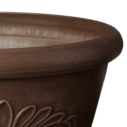 Arcadia Garden Products PSW TA30C Plastic/Stone/Wood Composite Bulb Pan – No Drainage Hole (Drillable), Planter Bowl for Succulents, Bonsai, Fairy Gardens, Herbs, Chocolate, 12"x5" (Pack of 12) - color: Chocolate, size: 12"x5" (Pack of 12)