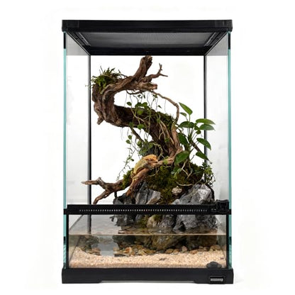 11 Gallon Tall Reptile Glass Tank 12"x12"x18" with Drainage Hole - Pre-Assembled Vertical Reptile Cage Enclosure for Arboreal Geckos,Chameleon,Lizard,Tree Frog and Snake - size: 12*12*18inch with drainage hole