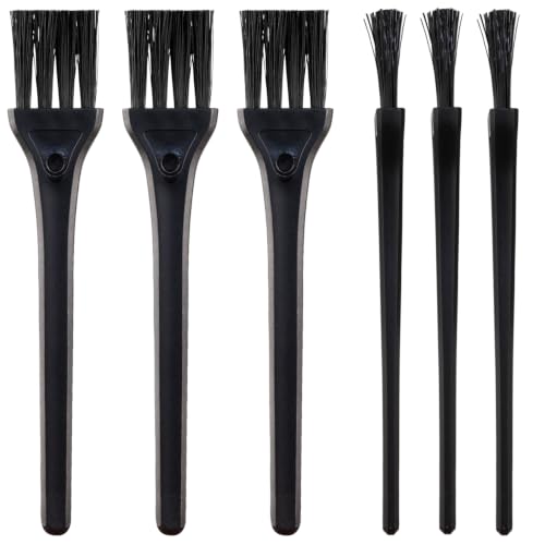 Mini Cleaning Brushes, 6 Pack Nylon Detail Brushes, 4.3 Inch - color: Black