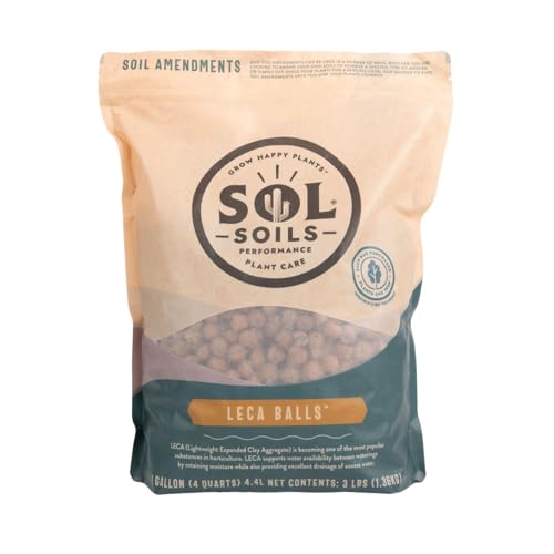 LECA Balls - Lightweight Hydroponic Clay Pebbles, Improves Drainage & Aeration - 1 Gallon