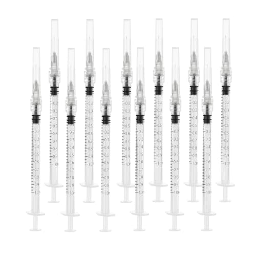 20 Pack 1ml Syringes with 27 Gauge 1/2 inch, Sterile Luer Lock Lab Syringes for Scientific Measuring and Refilling, Individual Package - color: 20 Pack, size: 1ml 27Ga 1/2"(Luer Lock)