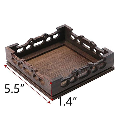 Furniture Wooden Display Stand Base, 4.84" Inner Diameter - size: Square; 5.5" x 5.5"