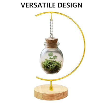 YY YEARCHY 11-inch Ornament Display Stand with Wooden Base Metal Hook Tabletop Holder for Hanging Glass Globe Ball Gifts (2, Bright Gold) - color: Bright Gold