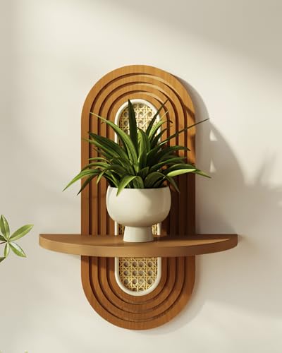 Bamworld Boho Wall Decor Plant Wall Shelf Plant Holder Bamboo-Look Weave - color: Wickerwork
