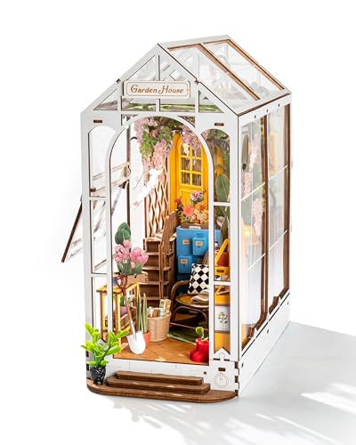 Rolife Book Nook Kit Garden House Snap-Fit 3D Wooden Puzzles for Adults - color: Garden House